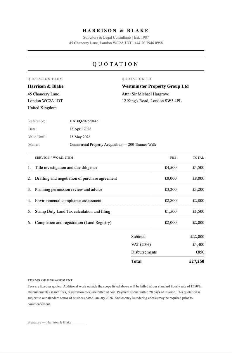 Plain formal quotation